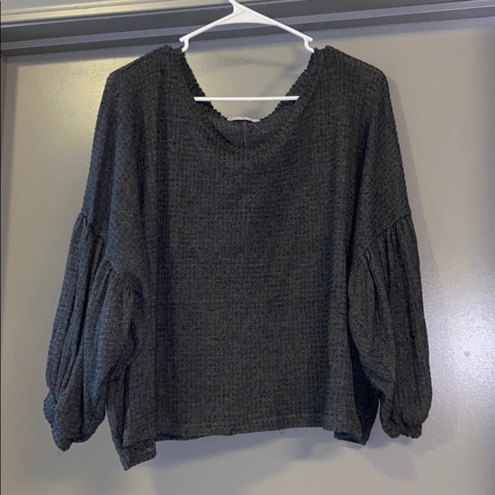 Balloon sleeve oversized sweater